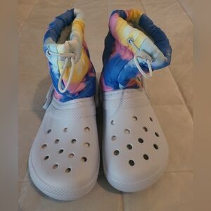 CROCS Classic Lined Neo Puff Tie Dye Boots size M6/W8